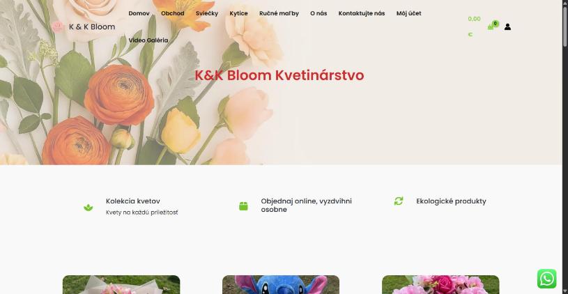 Homepage of K&K Bloom