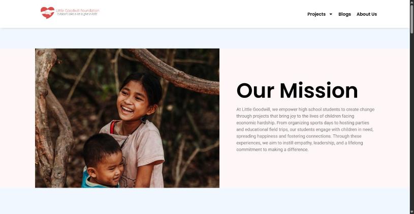 Homepage of Little Goodwill Foundation
